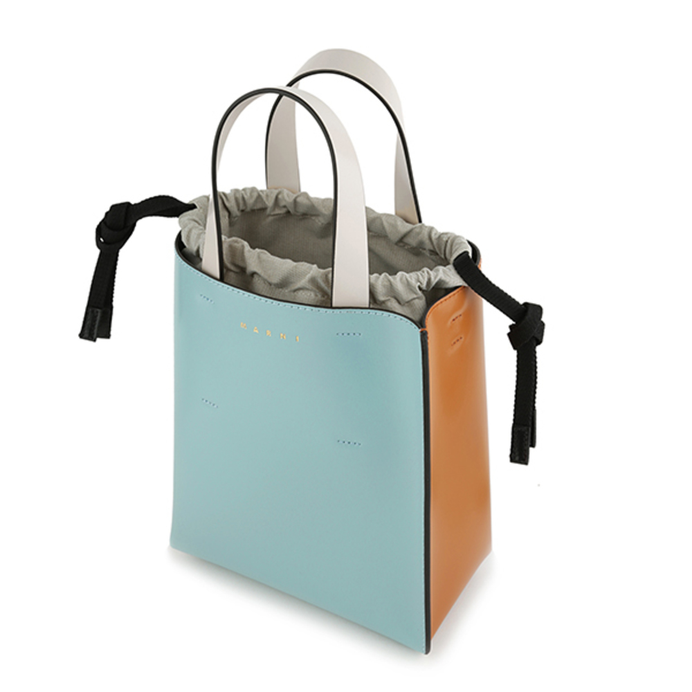 Marni Shoulder Bag Museo Light Blue Orange - Picture 4 of 9
